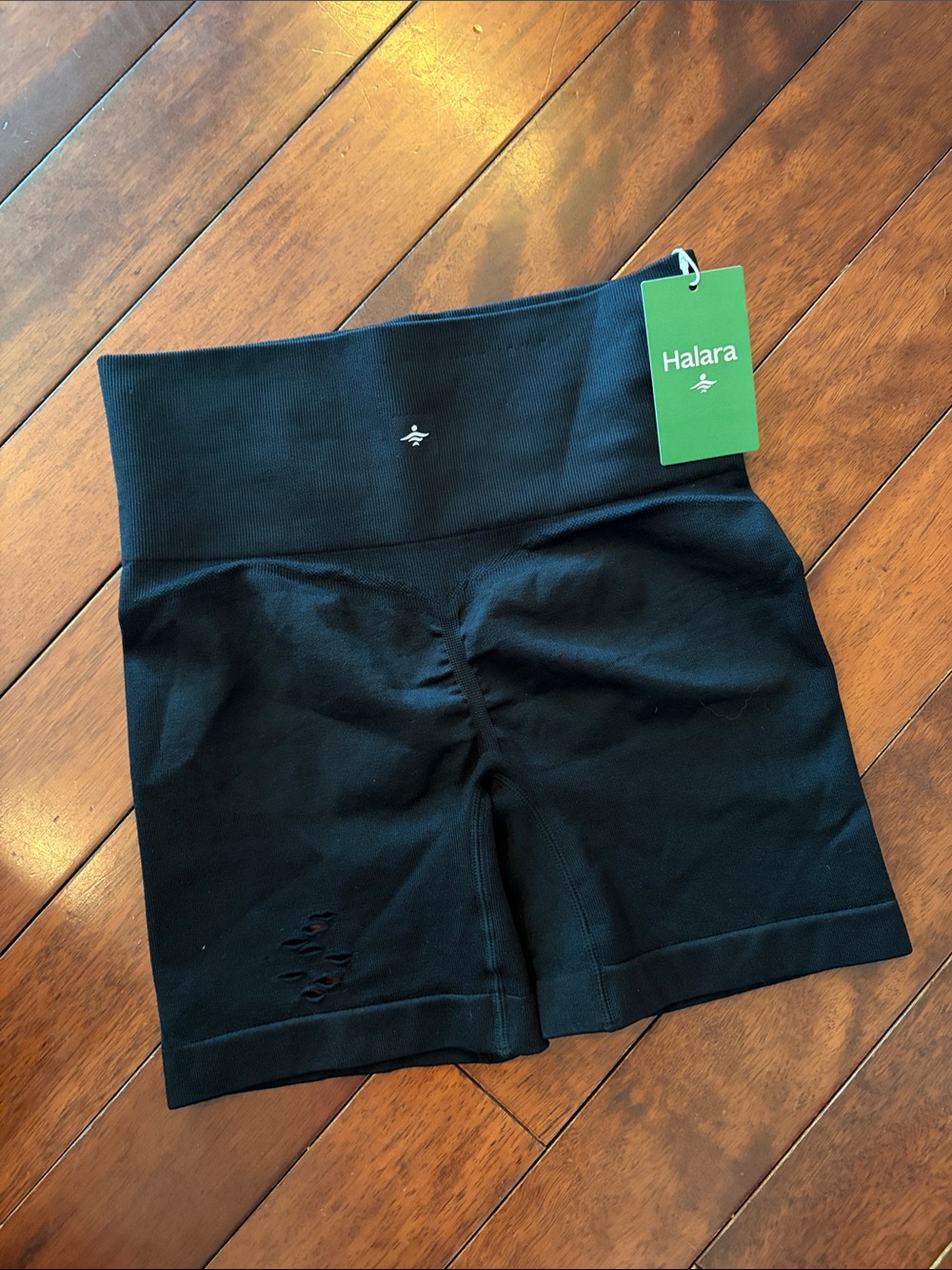 HALARA Black High Waist Seamless Workout Shorts